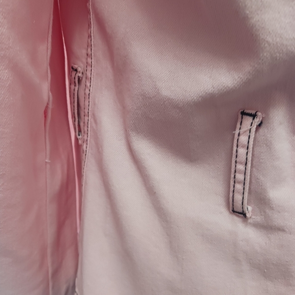Lauren Jeans Co Ralph Lauren Jacket Dbl Button Pink Denim Large No Belt - Picture 15 of 15